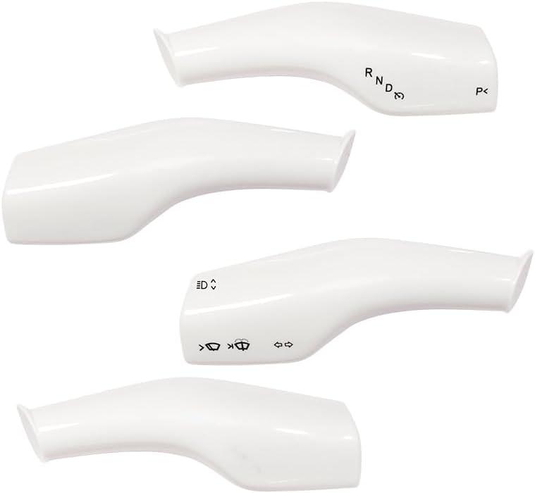 FOAN Steering Lever Cover, Carbon Fiber Car Gear Shift Lever Covers Compatible with Tesla Model 3/Y, Full Protection Gear Shift Cover Accessories, 4PCs, White