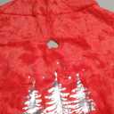 24in Christmas Tree Skirts Plush Tree Skirt -Gold Christmas Tree Pattern Round Red Xmas Tree Mat Base Cover for Holiday Home Decor Christmas Tree Decorations(Red)