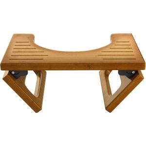 AmazerBath 7 Inches Bamboo Toilet Stool Squat for Adult, Foldable Squatting Potty Stool for Bathroom, 0.79" Thickness Poop Stool with Non-Slip Strip, No Assembly Required, Dark Wood Color