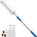 Long Handle Pallet Stretch wrap Dispenser 48 Inch Extra Long Handle for Pallet Wrapping Fits 12" to 24" Rolls with 2" to 3" Core - Pallet Wrap