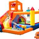 HuaKastro Inflatable Water Slide Bounce House for Kids with Pool, 5-in-1 Indoor/Outdoor Blow Up Play Center for Climbing, Sliding, Jumping & Splashing Fun, Blower Included