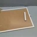 FEBSNOW Cork Board Bulletin Board 23 x 15.7 Inches with Rectangle White Frame Hanging Pin for Walls Office Message Board or Vision Board Decoration