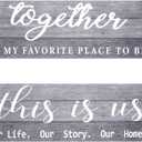 Jetec 2 Pcs Wooden Home Wall Signs This is Us Wall Decor Family Plaque Together Is My Favorite Place To Be Sign Rustic Wood Entryway Art for Farmhouse Bedroom Living Room 4.7 x 13.8 Inch(Gray)