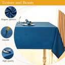Rectangle Linen Textured Tablecloth Waterproof and Wrinkle Free Farmhouse Table Cloth Stain Resistant Decorative Fabric Table Cover for Dining/Indoor/Outdoor (Aqua Blue 60 x 120 Inch)