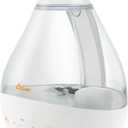 Crane 4-in-1 White Drop Ultrasonic Cool Mist Humidifier with Sound Machine, Night Light, Aroma Tray, 1 Gallon Top Fill White