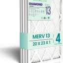 Accumulair Diamond 20x23x1 MERV 13 HVAC AC Furnace Air Filter (4-Pack) | Replacement Air Filter for Home, Residential and Commercial Use | Made in USA | Actual Size 20x23x1