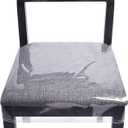 Zipcase 4 Pack Stain, Water and Kitty Scratch Resistant Clear Dining Chair Covers/Slipcovers Chair Protector Waterproof PVC Material, 17D x 18W x 4H with Adjustable Belt Strap, Set of 4 (Seat)