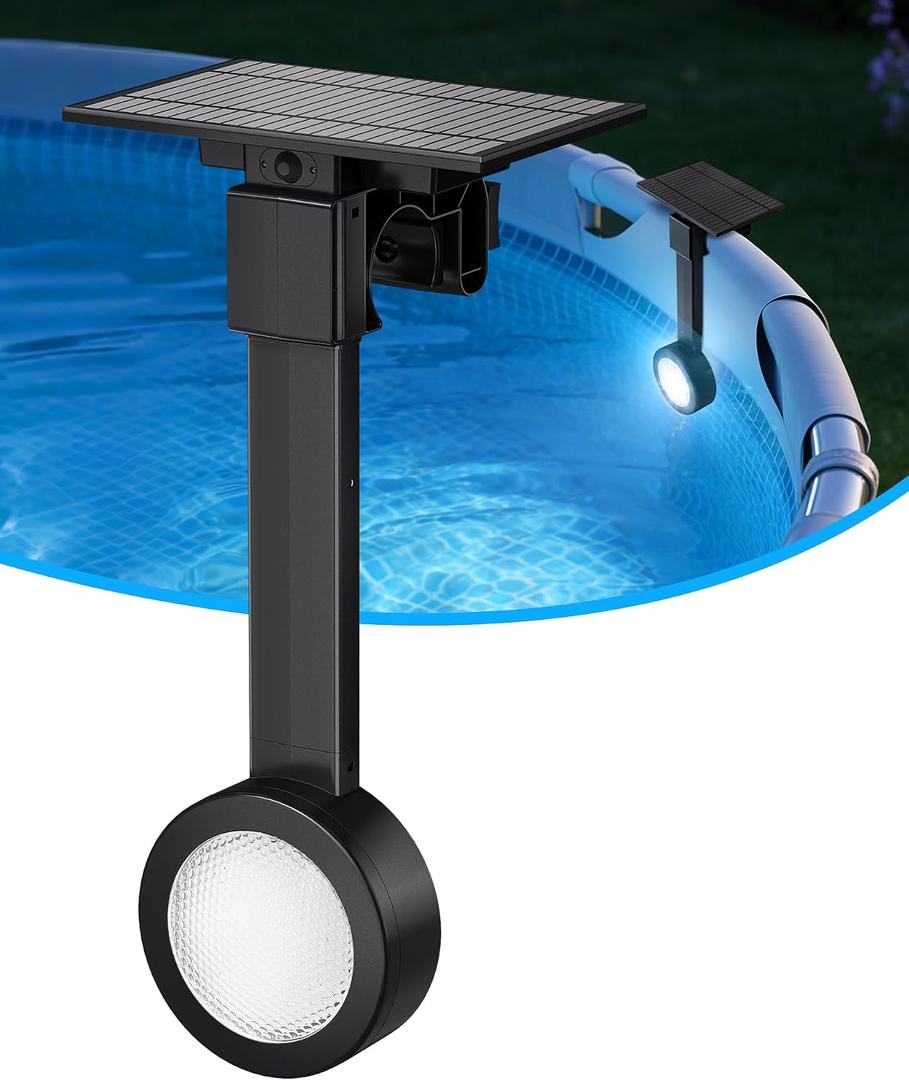 Solar Pool Lights for Metal Frame Above Ground Pools with Remote