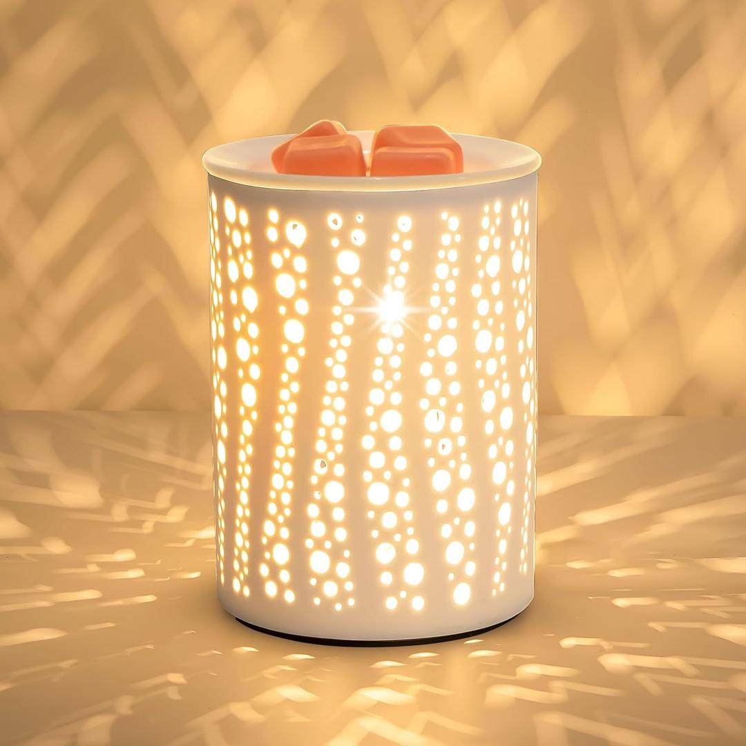 PALANCHY Wax Melt Warmer Ceramic Oil Burner Electric Candle Wax Warmer Burner Melter Fragrance Warmer for Home Office Bedroom Aromatherapy Gift & Decor 2 Bulbs Included Gift Box Packaged (A-starry Night)
