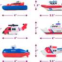 Tub Works Ocean Rescue Vehicles Light Up Bath Toys, 6 Pack | Water-Activated Light Up Toys Flash & Change Color | Easy-Grip Baby & Toddler Bath Toys | Sensory Toys with Bath Lights for Kids Bath