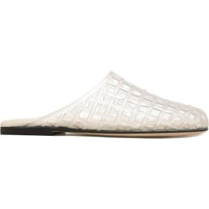 Clear Jelly Shoes for Women Slip on Mesh Slides Sandals Comfortable Closed Toe Flats Sandals Jelly Summer Beach Sandals. (White)