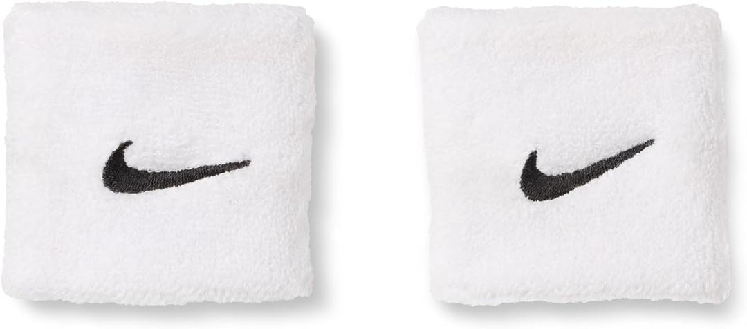 Nike Unisex Adult Swoosh Classic Wristband 2 Pack (White)