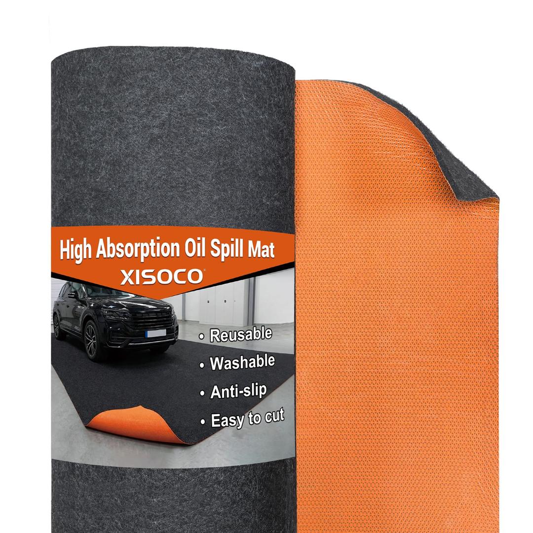 XISOCO 9FT × 20FT Heavy Duty Oil Spill Mat 4mm/0.16’’ Thickness