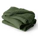 Bedsure 100% Cotton Muslin Blanket Queen Size for Bed - 4-Layer Breathable and Lightweight Thin Soft Summer Gauze Muslin Blankets for Adults, Olive Green, 90x90 Inches