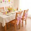 Easter Bunny Ear Garland Pink Gingham Bow Garland with Bunny Ears Coquette Easter Rabbit Banner Hanging Decor for Spring Birthday Baby Shower Party Supplies Home Wall Window Decoration