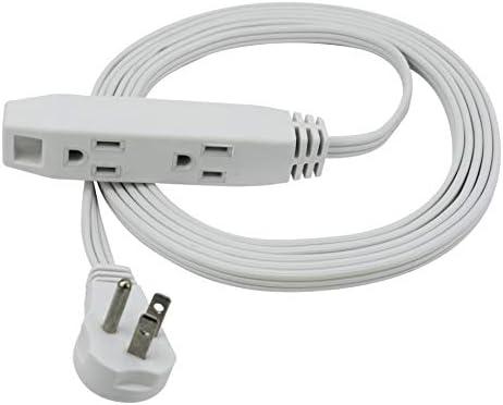 Prime Wire & Cable EC930610 10-Foot 16/3 SPT-2 3-Outlet Cord, White