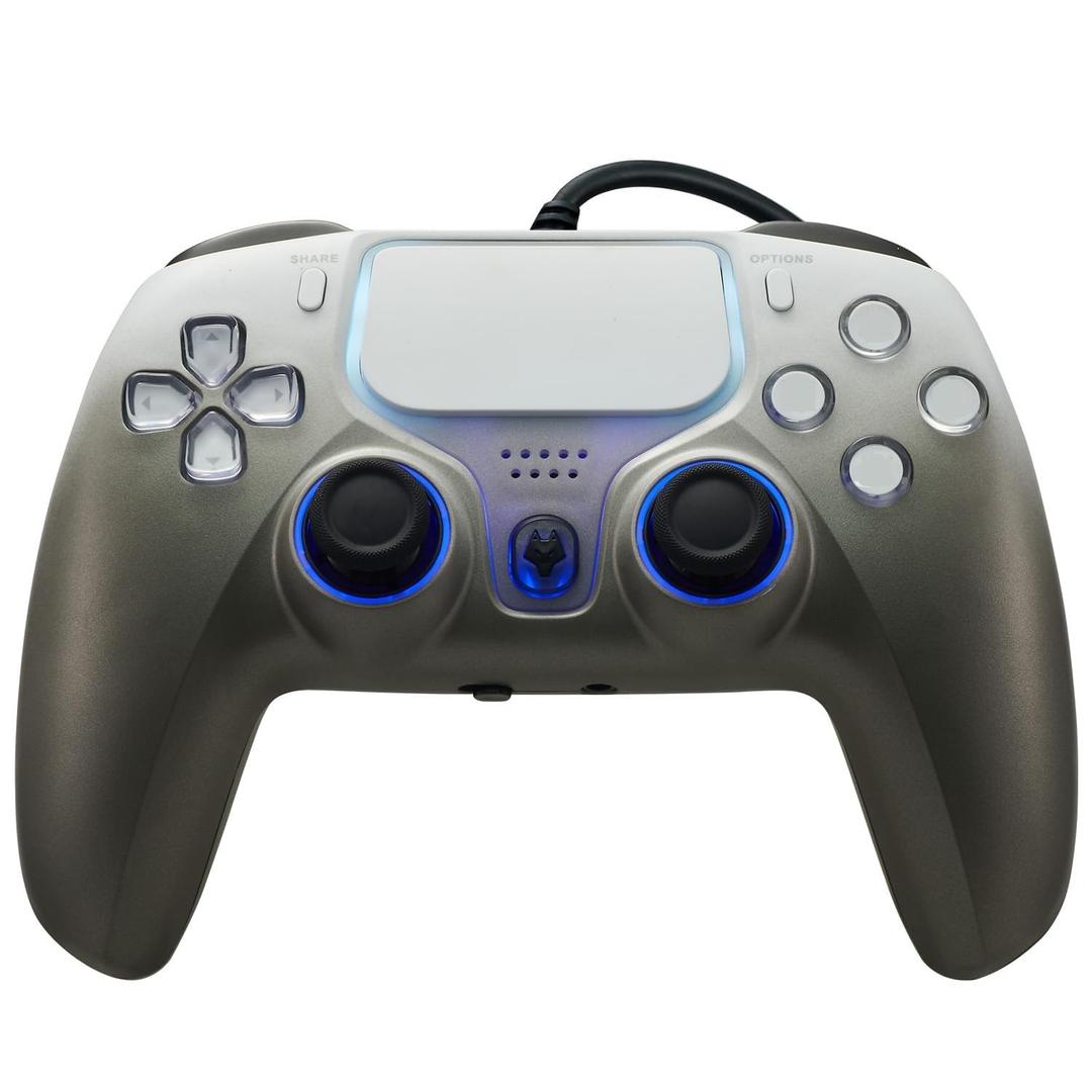 NBCP PS5 Wired Controller with Turbo, Hall Effect Triggers, Dual Vibration, 3.5mm Audio Jack Gamepad for PS5/PS4/PC/Steam Gaming (Grey)