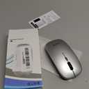 Wireless Bluetooth Mouse for Laptop, Rechargeable Mouse 2.4G USB Optical Wireless Mouse, LED Slim Dual Mode(Bluetooth 5.0 and 2.4G) Wireless for Laptop, PC, Mac OS, Android, Windows(Silver) 