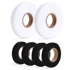 Iron On Hemming Tape - 2 Rolls 1.5 cm x 70 Yards Each & 4 Rolls 1.5 cm x 27 Yards Each - Adhesive for Fabric Tape No Sew Hemming Tape for Clothes Pants Dresses Curtains, White & Black (Multicolored)