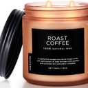 M&SENSE Coffee Candles Scented Strong, 2 Wick Jar Candle 11.6oz, 70 Hours Burning Time, Organic Natural Soy Wax Candle for Bedroom Kitchen Home Decor, Housewarming Gift for Men and Women