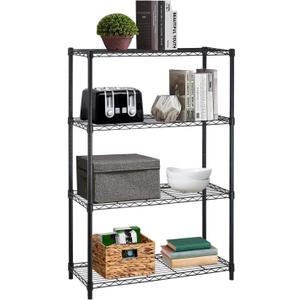 14x36x54 Inch 4-Shelf Storage Shelves Heavy Duty Shelving Unit for Kitchen Metal Shelves Garage Organizer Wire Rack Shelving Storage Unit Shelf Adjustable Utility NSF Certification Commercial (14Lx36Wx54H, Black)