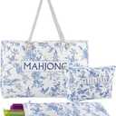 3 Pcs Mahjong Bags for Tile and Rack, Classic Chinoiserie, Blue
24x13 Inch American Mahjong Carrying Bag Tote Tiles Bag Drawstring Protective Sleeve for Rack Pusher Party Travel, Case Only