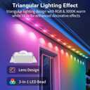 32ft Multicolor RGB LED Eaves Lights, 25 LED, Smart App & Remote Control, IP67 Waterproof, Permanent Outdoor Lights for Garden, Holiday, Christmas