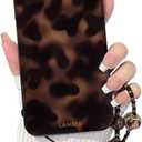 NITITOP Compatible with iPhone 11 Pro Max Case with Chain Lanyard Strap Stylish Leopard Print Tortoise Brown Amber for Women Girls Men Soft TPU Shockproof Protective Cover - Brown