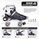 METROLLER Roller Skates for Girls Ages 5-8 8-12 and Boys Teens, Adjustable 4 Sizes for Kids Toddler Rollerskates with Light up Wheels, for Women, Size  (7-10Men/8-11Women)