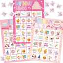Fancy Land Birthday Bingo Game for Kids Girls 24 Players Birthday Classroom School Party Activities