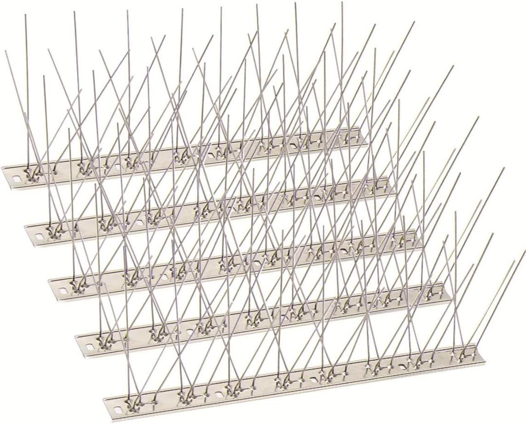 SEEKSEE 10 Pack Bird Spikes 13 inch Pigeon Spikes Anti-Bird Nails Bird Repellent Metal Bird Deterant Spinners of Stainless Steel Bird Spikes for Pigeon and Other Small Birds (10.8 Feet) 9