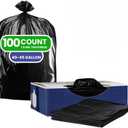 Plasticplace Heavy Duty Trash Bags, 40-45 Gallon, Black, Industrial Strength, Tear-Resistant, Leak-Proof, Large Garbage Bags for Yard, Construction, Lawn, 100 Count 1.5 Mil, 40"x46"