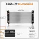 Autoexact 2370 Radiator Compatible with Chevy Silverado Suburban GMC Yukon Sierra Tahoe Escalade Hummer H2 4.3L 4.8L 5.3L 6.0L 6.2L Engine Radiator, 34", with TOC & with EOC
