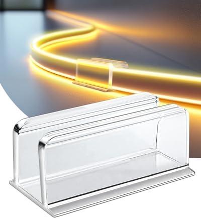 Neon Rope Light Clips Mounting - 24 Pcs Clear Waterproof LED Strip Clip Brackets - Adhesive Wall Mount Holder for Govee and Other Neon LED Lights Strips