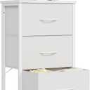 DUMOS 3 Drawer Nightstand for Bedroom, Small Night Stand Chest of Drawers, 11.8"D x 15.7"W x 29.5"H