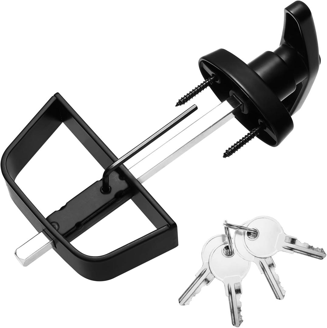 Shed Door Latch, Safe and Durable, Premium Shed Locks with 4 Keys, Widely Use, T-Handle Lock Kit for Storage Barn, Chicken Coops, Camper, Easy to Install, 4" and 5" Stem (4-1/2 Inch Stem)