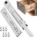 ToBeGreat 1 Pair Side Mount Drawer Slides Rails 12 Inch 100 LB Load Capacity, Full Extension Ball Bearing Metal Replacement Dresser Runners Cabinet Trash Can Slider Kitchen Glides (Silver,304.8mm)