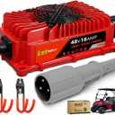 48V 18Amp Golf Cart Battery Charger Onboard or Wall Mount for Club Car 3-Pin Round with 16Ft Cable, IP67 Waterproof Smart Trickle Charger Replacement for 48 Volt Lead-Acid Batteries