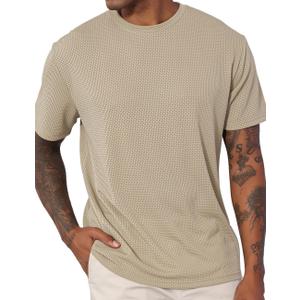 Men's Casual T-Shirts Knit Short Sleeve Crewneck Shirts Casual Stylish Knitted Pullover Tees Top (XXXL)
