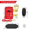 12V Smart Battery Disconnect Switch with Remote Control - Perfect for Cars, Trucks, RVs, and ATVs - Features LED Voltage Display and Anti-Theft Battery Cut-Off Capability (Red-DC)