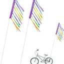 2 Pcs 6 ft Bike Safety Flag with Pole - Purple, Go Kart, Trike, Bicycle, Dirt Bike, Mount, Telescopic, Warning, Mobility Scooter, Kayak, Waterproof, Reflective