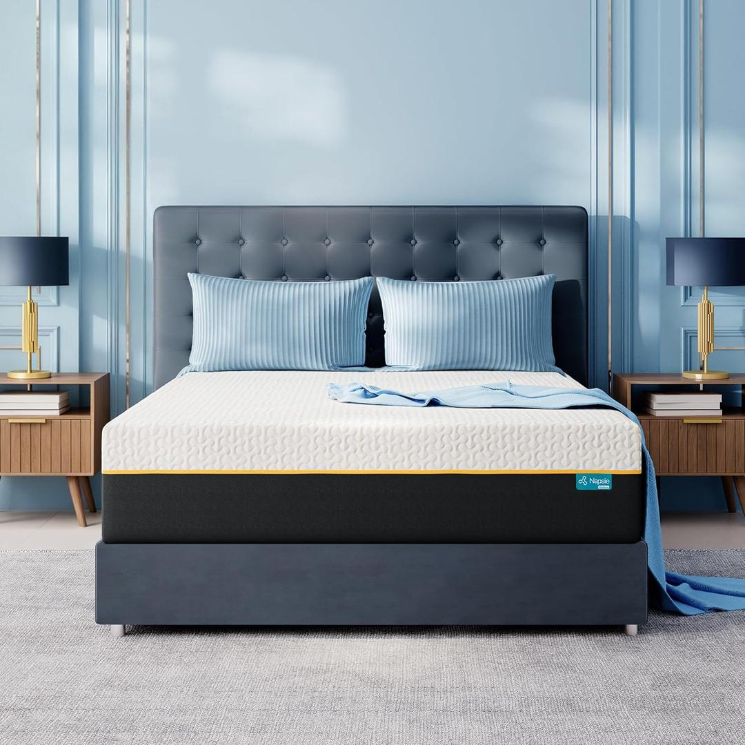 10 Inch Full Mattress for Kids, Cooling Full Memory Foam Mattress in a Box for Pressure Relief, Cooling Tencel Cover, Foam Made in USA, CertiPUR-US Certified, Medium Plush