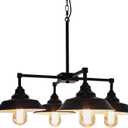 Kitchen Island Light Black Pendant Lighting Fixture 4 Lights, Modern Farmhouse Chandelier Industrial Metal Ceiling Hanging Lamp for Dining Room Hallway Pool Table