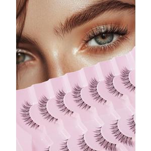 Frihappy Natural Fake Lashes Wispy False Eyelashes Natural Look C Curl HP-65