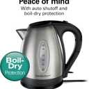 Hamilton Beach Electric Tea Kettle, Water Boiler & Heater, 1.7 Liter, Cordless Serving, 1500 Watts for Fast Boiling, Auto-Shutoff and Boil-Dry Protection, Stainless Steel (40880)