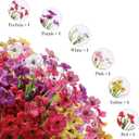 24 Bundles Artificial Flowers for Outdoor, UV Resistant Faux Artificial Plants No Fade Fake Plastic Flowers for Decoration Indoor Outside Garden Porch Window Box Home Wedding Farmhouse- Mix Color