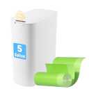 FRESHLIX Automatic Motion Sensor Bathroom Trash Can with Lid, 5 Gallon Touchless Trash Bin,Smart Electric Narrow Waterproof Garbage Bin for Toilet, Office, Bedroom, Living Room, Dorm (White