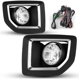 AUTOWIKI Fog Lights Fit For GMC Sierra 2500HD 3500HD 2015 2016 2017 2018 2019 Lamps Assembly Driver Passenger Replacement Clear Lens 1 Pair