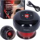 CopperRed by Copper Compression Cupping Massager. Red Light Therapy + Heat + Suction for Muscle Comfort, Joint Support, Circulation, Wellness, Pain & Relief. Multifunction, Adjustable & Rechargeable