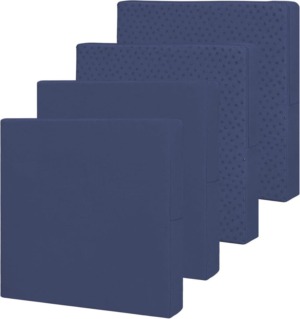 Easy-Going Waterproof Patio Cushion Covers ONLY Cover 24x24x4 inch 4 Pack Replacement Non-Slip Outdoor Seat Cushion Slipcover with Zipper. Navy